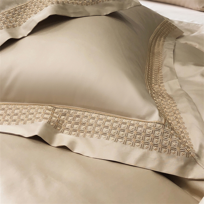 91家纺网 家纺一手货源 找家纺 保罗圣迪奥 2025新款100支长绒棉印花四件套-洛可可系列 洛可可-香槟金