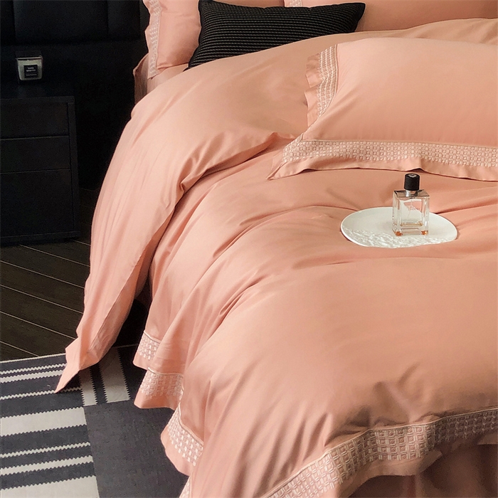 91家纺网 家纺一手货源 找家纺 保罗圣迪奥 2025新款100支长绒棉印花四件套-洛可可系列 洛可可-爱玛橙