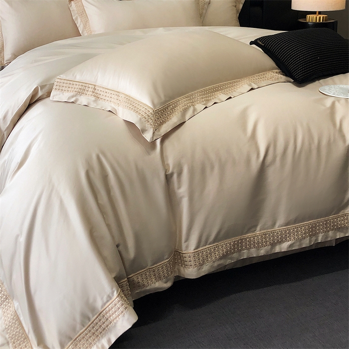 91家纺网 家纺一手货源 找家纺 保罗圣迪奥 2025新款100支长绒棉印花四件套-洛可可系列 洛可可-香槟金