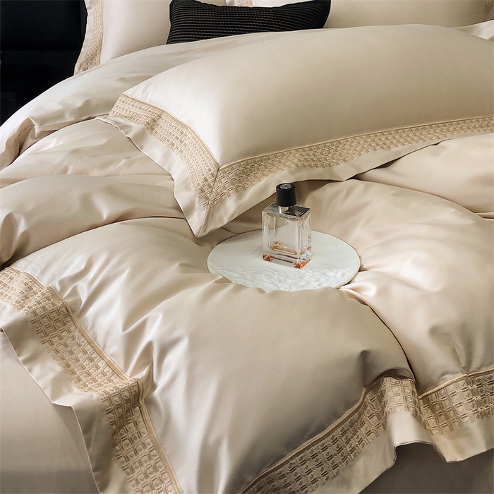 91家纺网 家纺一手货源 找家纺 保罗圣迪奥 2025新款100支长绒棉印花四件套-洛可可系列 洛可可-香槟金