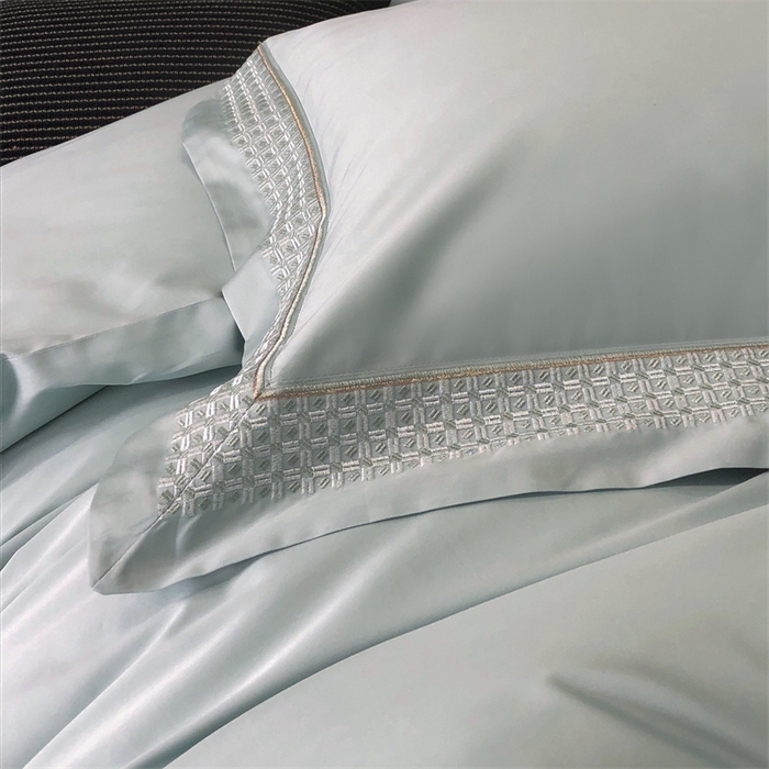 91家纺网 家纺一手货源 找家纺 保罗圣迪奥 2025新款100支长绒棉印花四件套-洛可可系列 洛可可-莫奈蓝