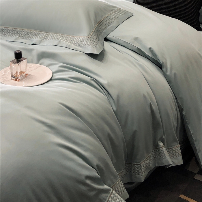 91家纺网 家纺一手货源 找家纺 保罗圣迪奥 2025新款100支长绒棉印花四件套-洛可可系列 洛可可-莫奈蓝