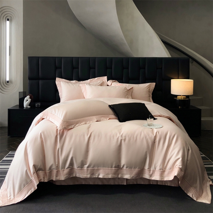 91家纺网 家纺一手货源 找家纺 保罗圣迪奥 2025新款100支长绒棉印花四件套-洛可可系列 洛可可-樱花粉