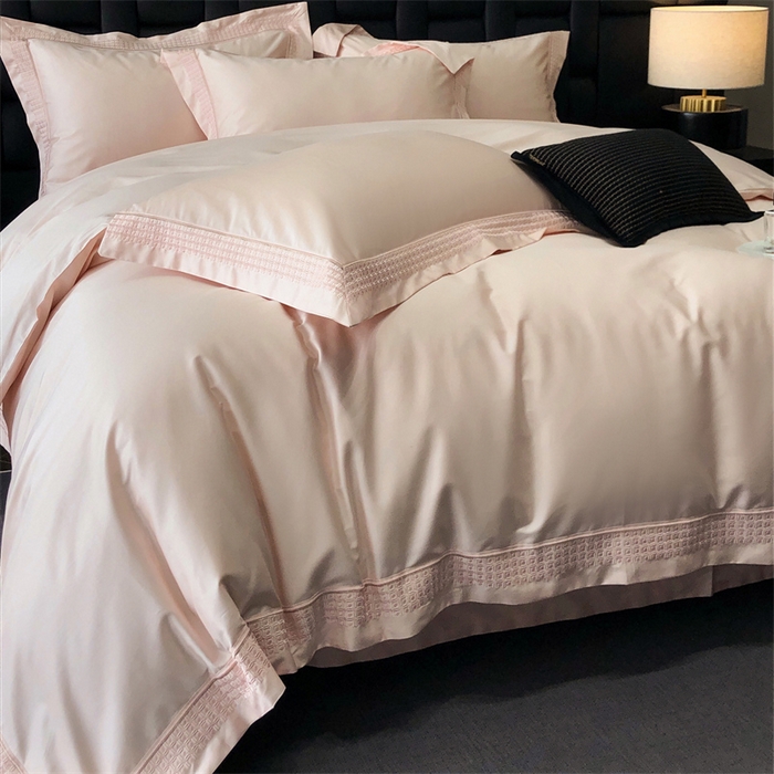 91家纺网 家纺一手货源 找家纺 保罗圣迪奥 2025新款100支长绒棉印花四件套-洛可可系列 洛可可-樱花粉