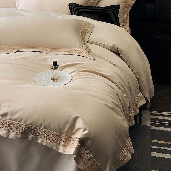 91家纺网 家纺一手货源 找家纺 保罗圣迪奥 2025新款100支长绒棉印花四件套-洛可可系列 洛可可-香槟金