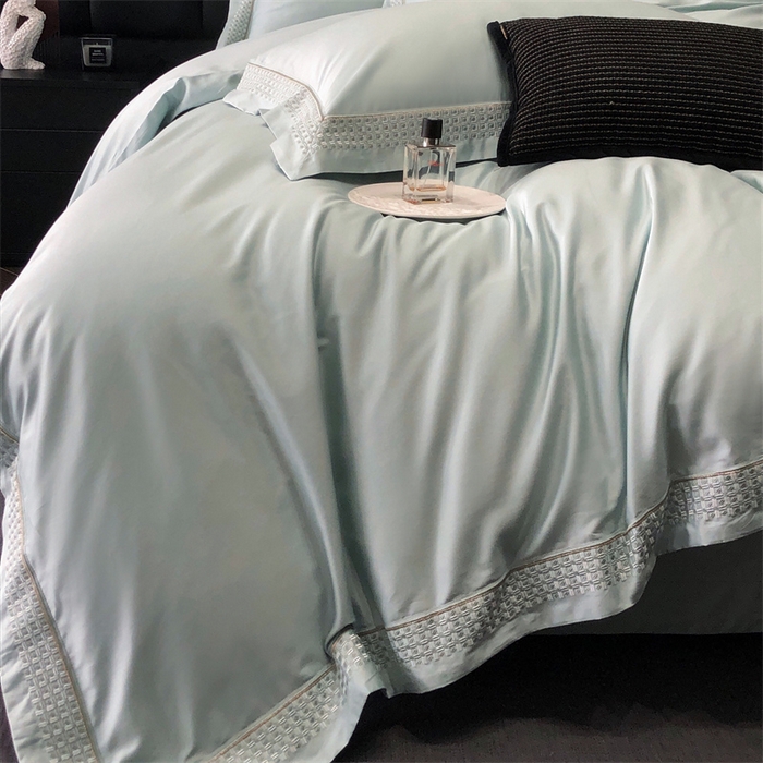 91家纺网 家纺一手货源 找家纺 保罗圣迪奥 2025新款100支长绒棉印花四件套-洛可可系列 洛可可-莫奈蓝