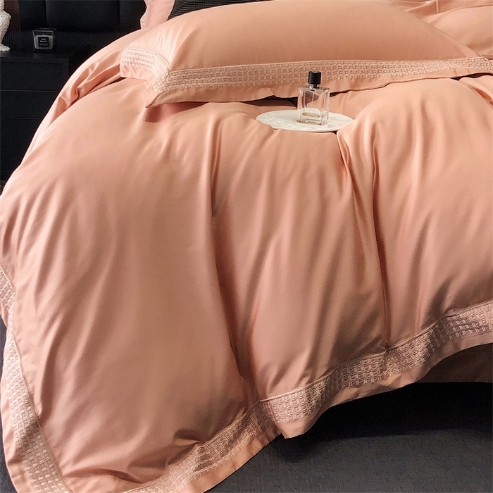 91家纺网 家纺一手货源 找家纺 保罗圣迪奥 2025新款100支长绒棉印花四件套-洛可可系列 洛可可-爱玛橙