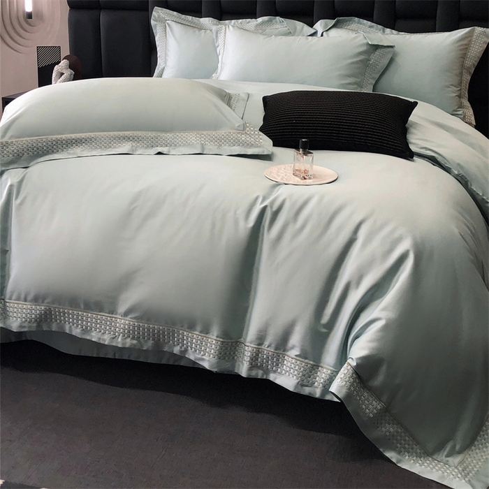 保罗圣迪奥 2025新款100支长绒棉印花四件套-洛可可系列 洛可可-莫奈蓝