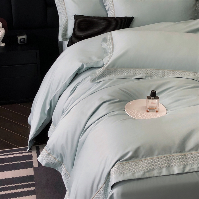 91家纺网 家纺一手货源 找家纺 保罗圣迪奥 2025新款100支长绒棉印花四件套-洛可可系列 洛可可-莫奈蓝