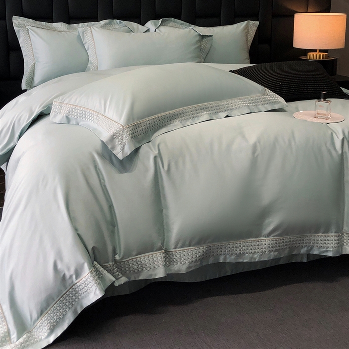 91家纺网 家纺一手货源 找家纺 保罗圣迪奥 2025新款100支长绒棉印花四件套-洛可可系列 洛可可-莫奈蓝