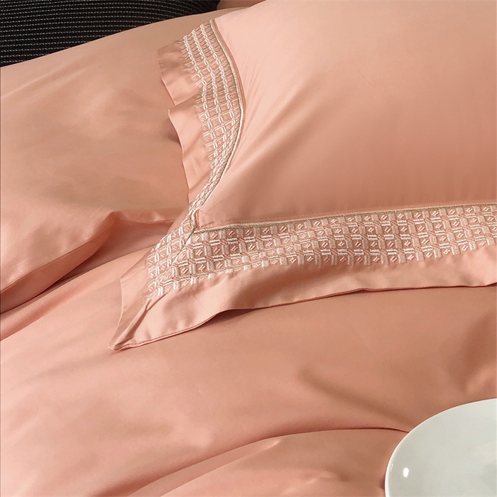 91家纺网 家纺一手货源 找家纺 保罗圣迪奥 2025新款100支长绒棉印花四件套-洛可可系列 洛可可-爱玛橙