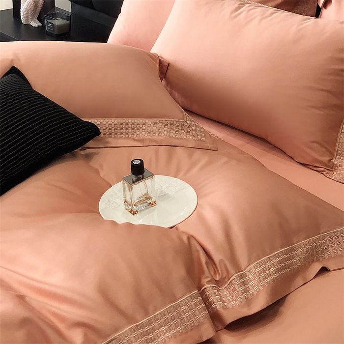 91家纺网 家纺一手货源 找家纺 保罗圣迪奥 2025新款100支长绒棉印花四件套-洛可可系列 洛可可-爱玛橙