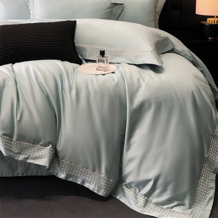 91家纺网 家纺一手货源 找家纺 保罗圣迪奥 2025新款100支长绒棉印花四件套-洛可可系列 洛可可-莫奈蓝