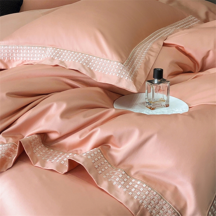 91家纺网 家纺一手货源 找家纺 保罗圣迪奥 2025新款100支长绒棉印花四件套-洛可可系列 洛可可-爱玛橙