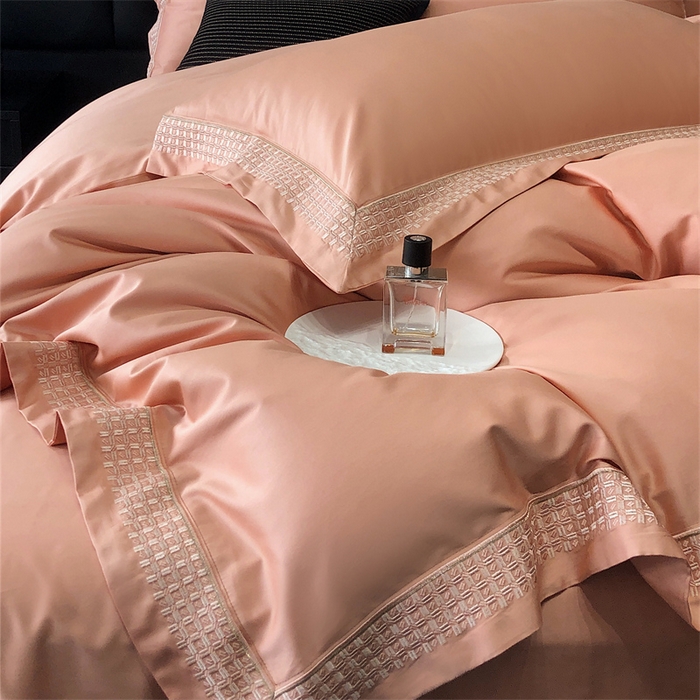 91家纺网 家纺一手货源 找家纺 保罗圣迪奥 2025新款100支长绒棉印花四件套-洛可可系列 洛可可-爱玛橙