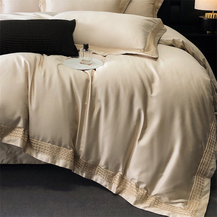 91家纺网 家纺一手货源 找家纺 保罗圣迪奥 2025新款100支长绒棉印花四件套-洛可可系列 洛可可-香槟金