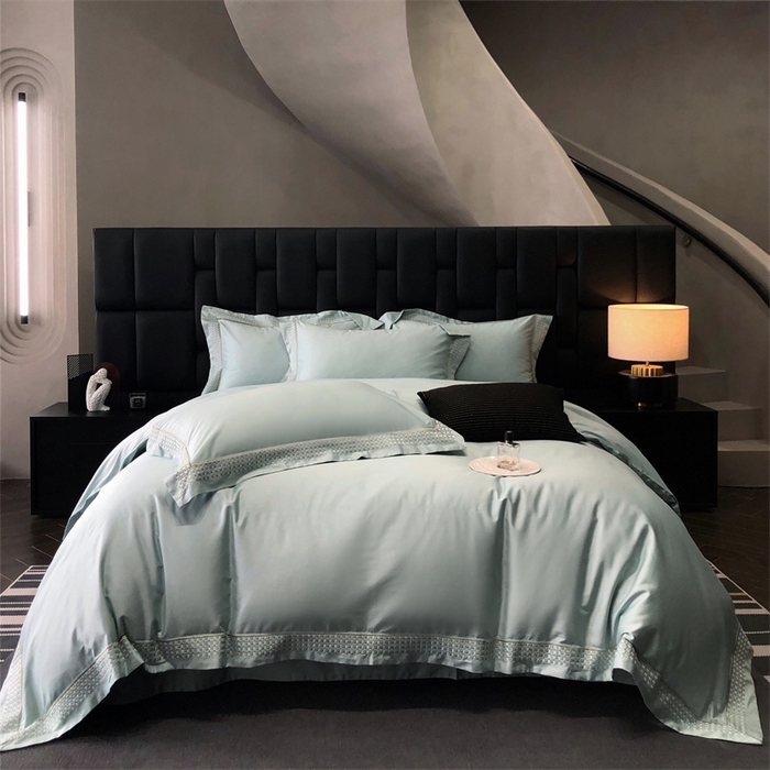 91家纺网 家纺一手货源 找家纺 保罗圣迪奥 2025新款100支长绒棉印花四件套-洛可可系列 洛可可-莫奈蓝