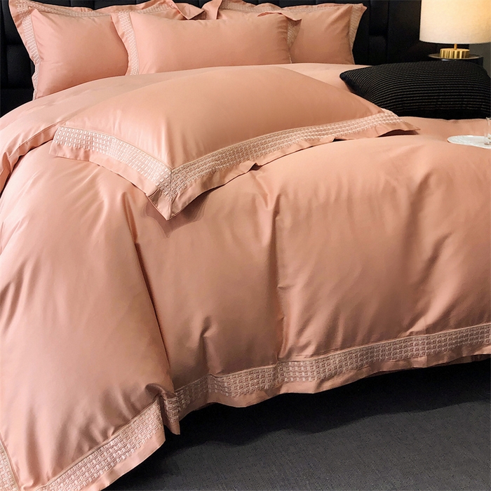 91家纺网 家纺一手货源 找家纺 保罗圣迪奥 2025新款100支长绒棉印花四件套-洛可可系列 洛可可-爱玛橙