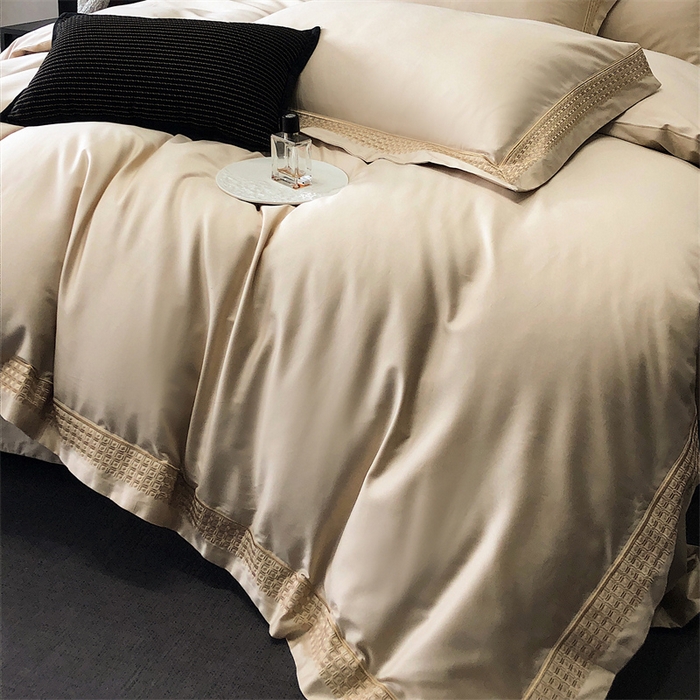 91家纺网 家纺一手货源 找家纺 保罗圣迪奥 2025新款100支长绒棉印花四件套-洛可可系列 洛可可-香槟金