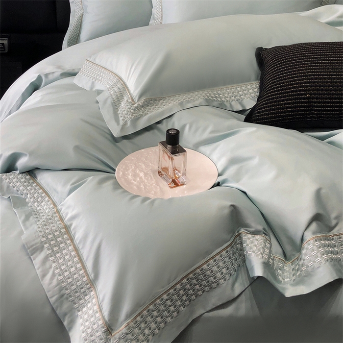 91家纺网 家纺一手货源 找家纺 保罗圣迪奥 2025新款100支长绒棉印花四件套-洛可可系列 洛可可-莫奈蓝