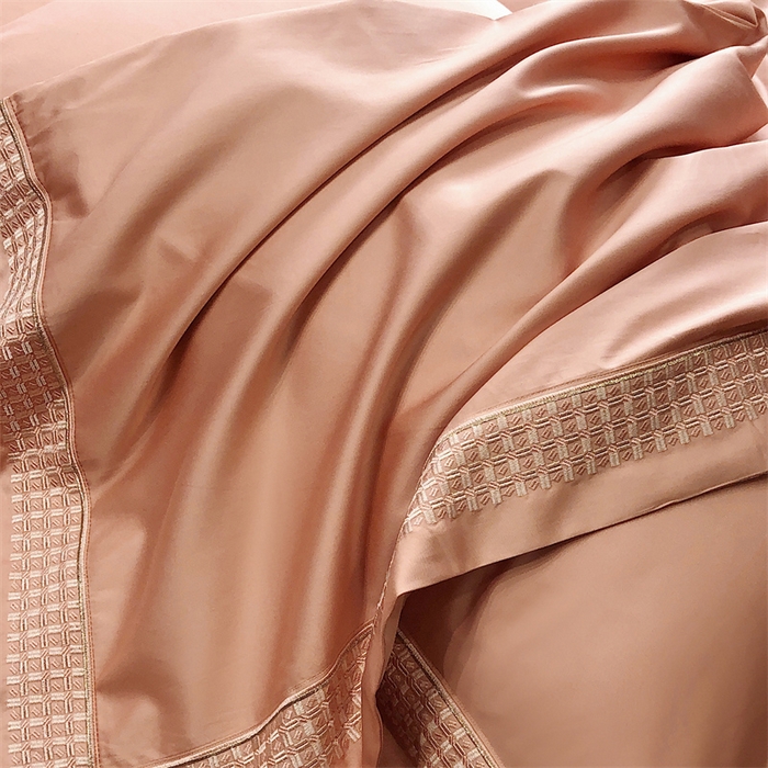 91家纺网 家纺一手货源 找家纺 保罗圣迪奥 2025新款100支长绒棉印花四件套-洛可可系列 洛可可-爱玛橙