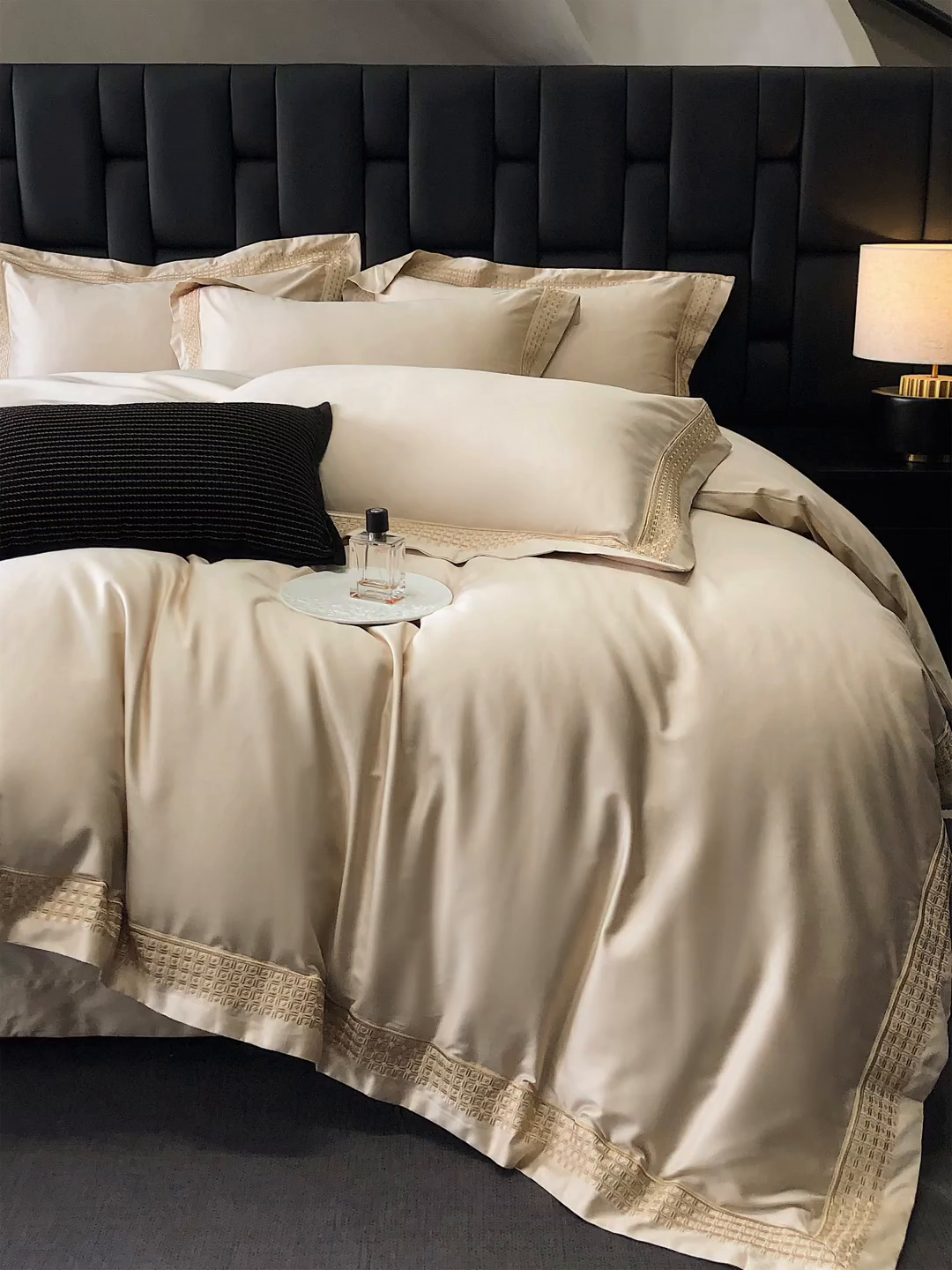 91家纺网 家纺一手货源 找家纺 保罗圣迪奥 2025新款100支长绒棉印花四件套-洛可可系列 洛可可-香槟金