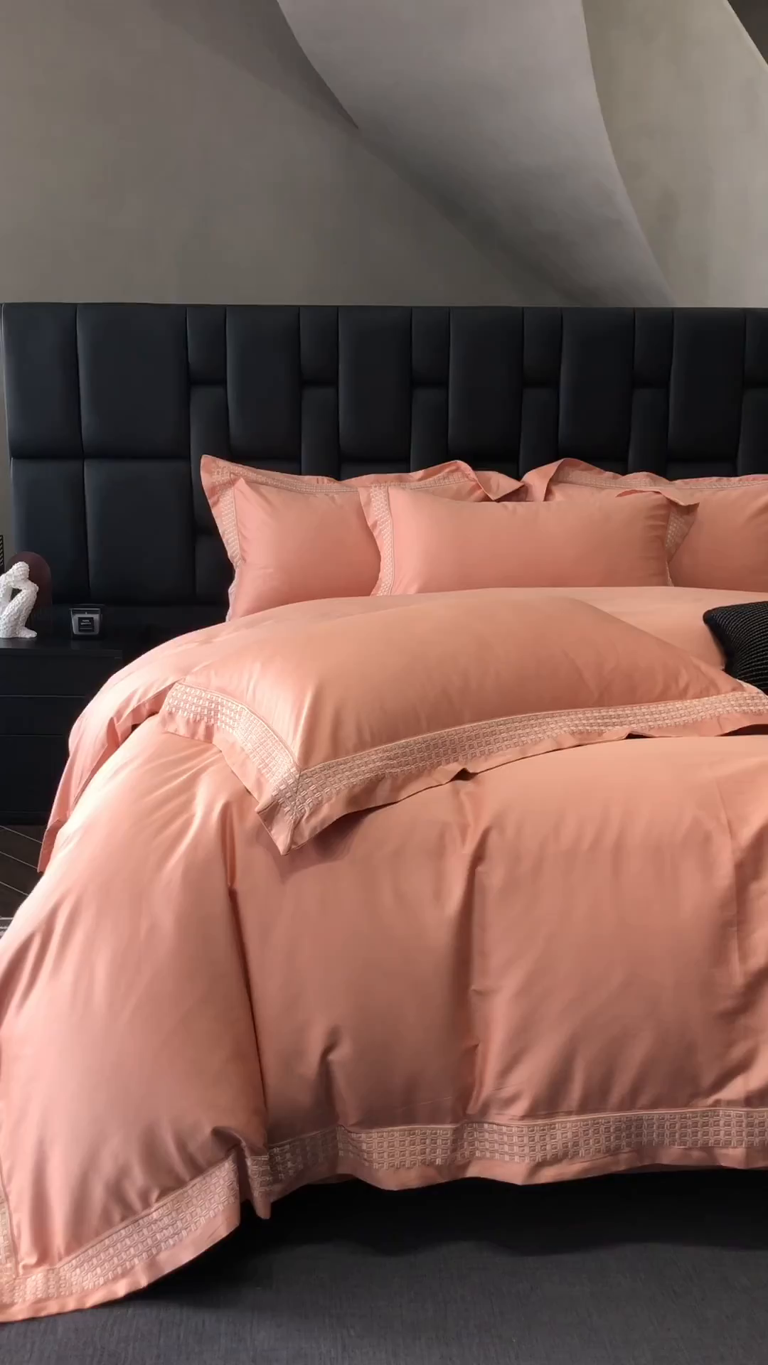 91家纺网 家纺一手货源 找家纺 保罗圣迪奥 2025新款100支长绒棉印花四件套-洛可可系列 洛可可-爱玛橙