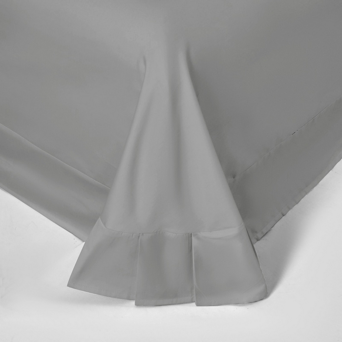 91家纺网 家纺一手货源 找家纺 秀色家纺 2025新款A类60s新疆长绒棉纯棉四件套全棉床上用品纯色床单被套被罩三件套-米朵 米朵-雅士灰+烟墨灰