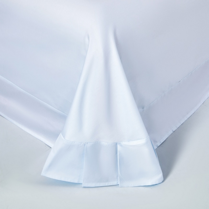 91家纺网 家纺一手货源 找家纺 秀色家纺 2025新款A类60s新疆长绒棉纯棉四件套全棉床上用品纯色床单被套被罩三件套-米朵 米朵-深空蓝+远山蓝