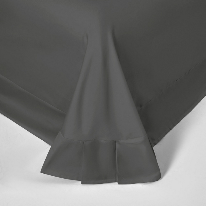 91家纺网 家纺一手货源 找家纺 秀色家纺 2025新款A类60s新疆长绒棉纯棉四件套全棉床上用品纯色床单被套被罩三件套-米朵 米朵-雅士灰