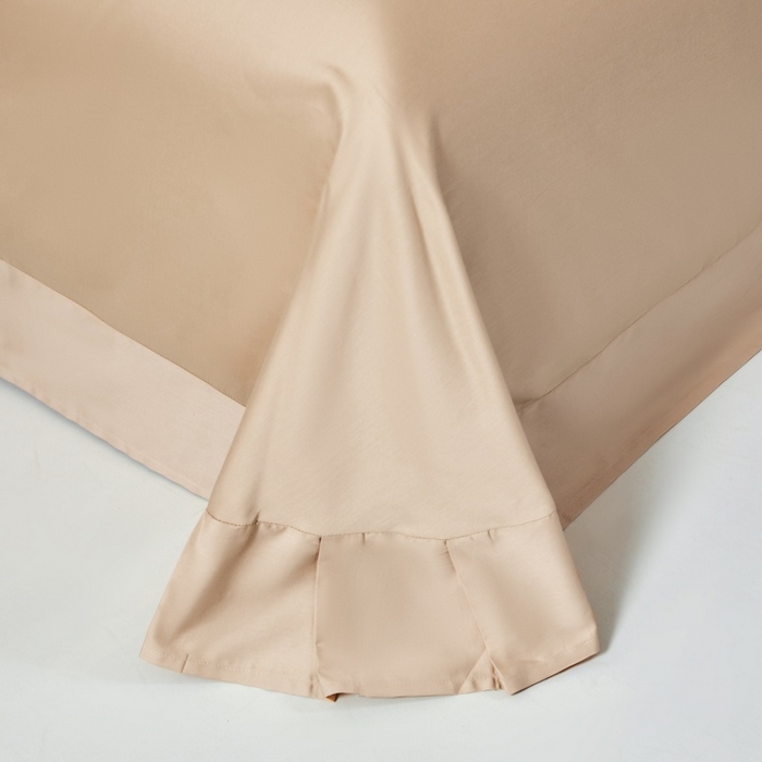 91家纺网 家纺一手货源 找家纺 秀色家纺 2025新款A类60s新疆长绒棉纯棉四件套全棉床上用品纯色床单被套被罩三件套-米朵 米朵-琉璃香槟金