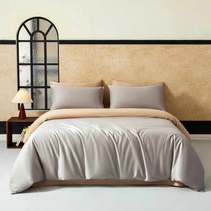 91家纺网 家纺一手货源 找家纺 秀色家纺 2025新款A类60s新疆长绒棉纯棉四件套全棉床上用品纯色床单被套被罩三件套-米朵 米朵-可口摩卡