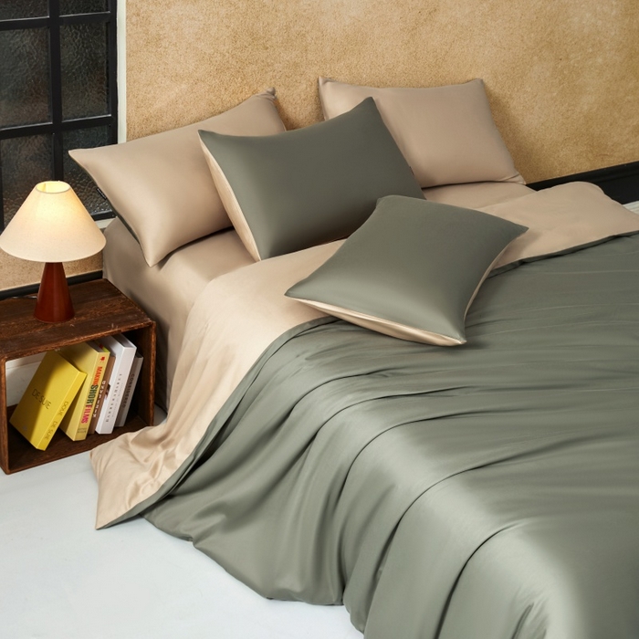 91家纺网 家纺一手货源 找家纺 秀色家纺 2025新款A类60s新疆长绒棉纯棉四件套全棉床上用品纯色床单被套被罩三件套-米朵 米朵-琉璃香槟金