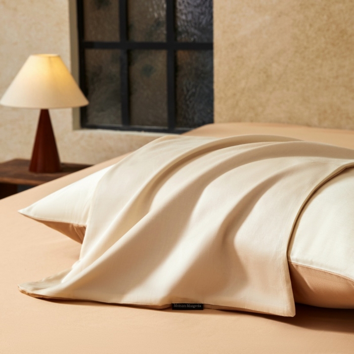 91家纺网 家纺一手货源 找家纺 秀色家纺 2025新款A类60s新疆长绒棉纯棉四件套全棉床上用品纯色床单被套被罩三件套-米朵 米朵-奶油柚子金