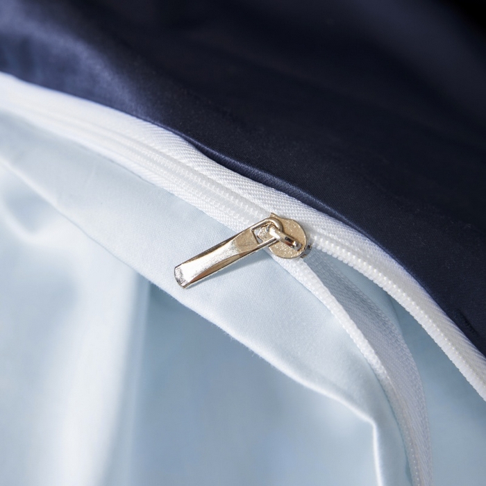 91家纺网 家纺一手货源 找家纺 秀色家纺 2025新款A类60s新疆长绒棉纯棉四件套全棉床上用品纯色床单被套被罩三件套-米朵 米朵-深空蓝+远山蓝