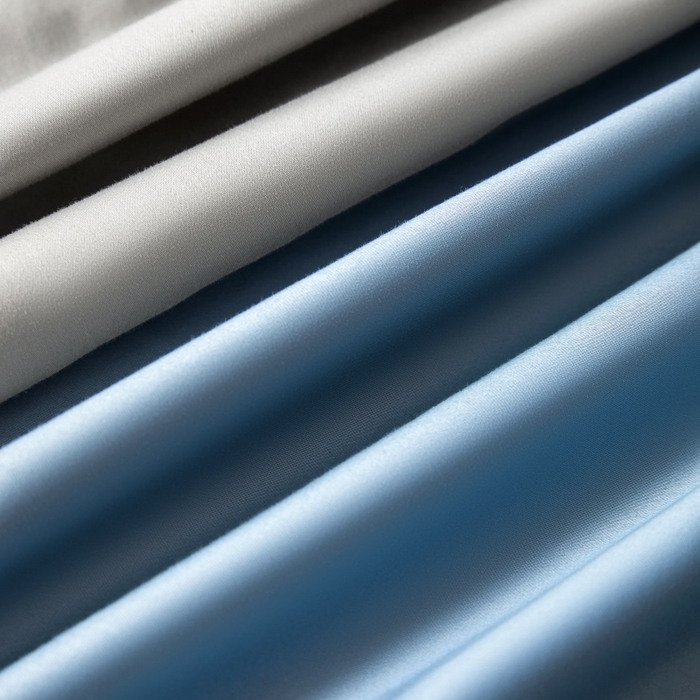 91家纺网 家纺一手货源 找家纺 秀色家纺 2025新款A类60s新疆长绒棉纯棉四件套全棉床上用品纯色床单被套被罩三件套-米朵 米朵-静谧蓝+烟墨灰