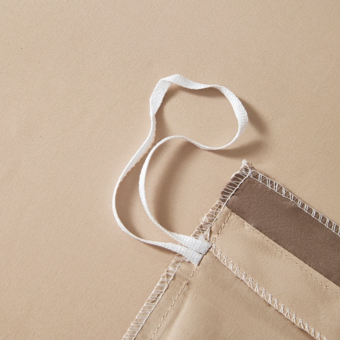 91家纺网 家纺一手货源 找家纺 秀色家纺 2025新款A类60s新疆长绒棉纯棉四件套全棉床上用品纯色床单被套被罩三件套-米朵 米朵-亚麻咖+香槟金