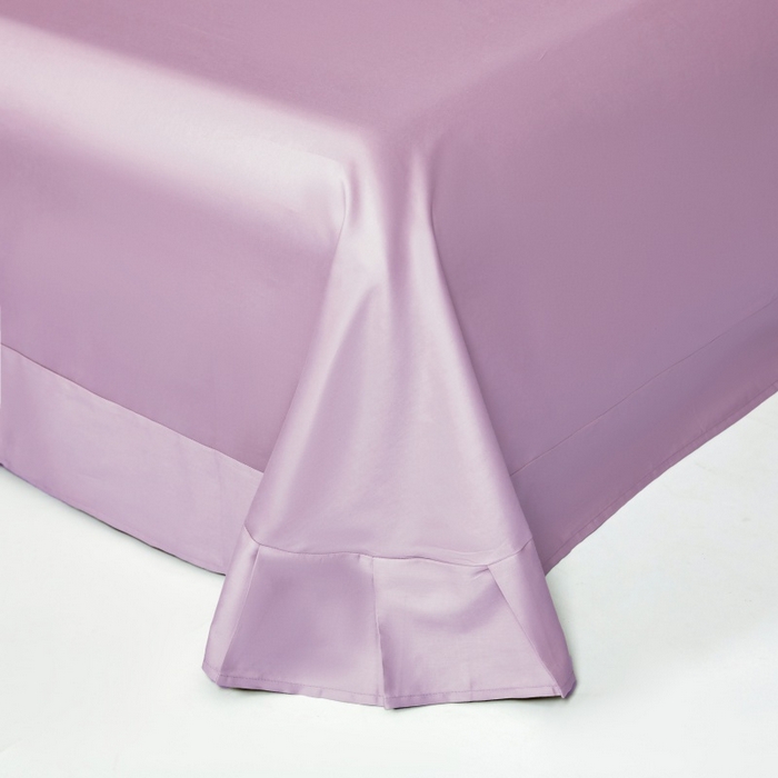 91家纺网 家纺一手货源 找家纺 秀色家纺 2025新款A类60s新疆长绒棉纯棉四件套全棉床上用品纯色床单被套被罩三件套-米朵 米朵-茱萸粉+乌梅紫