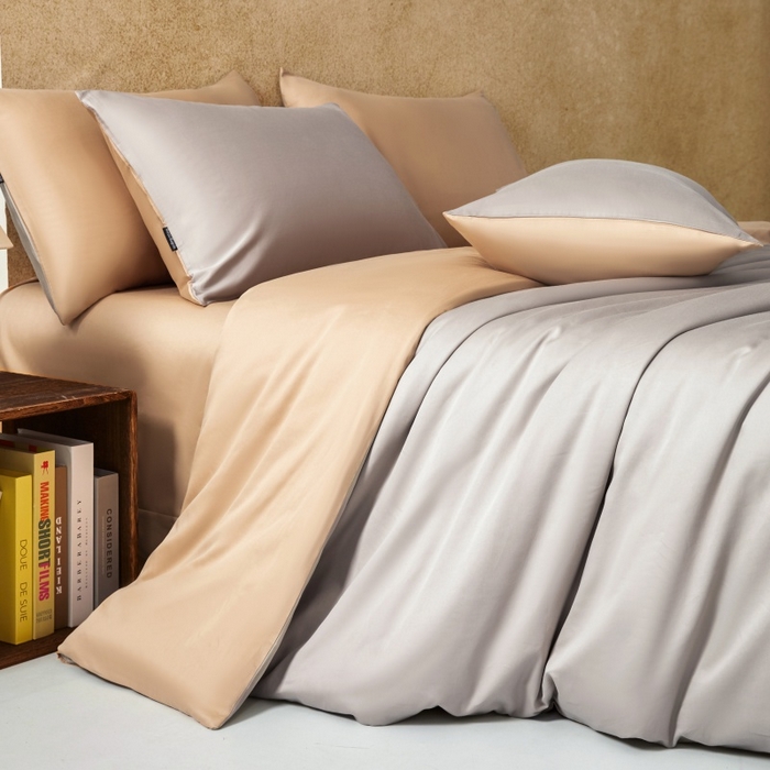 91家纺网 家纺一手货源 找家纺 秀色家纺 2025新款A类60s新疆长绒棉纯棉四件套全棉床上用品纯色床单被套被罩三件套-米朵 米朵-可口摩卡