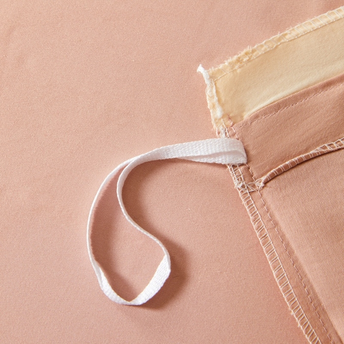 91家纺网 家纺一手货源 找家纺 秀色家纺 2025新款A类60s新疆长绒棉纯棉四件套全棉床上用品纯色床单被套被罩三件套-米朵 米朵-蜜桃奶油