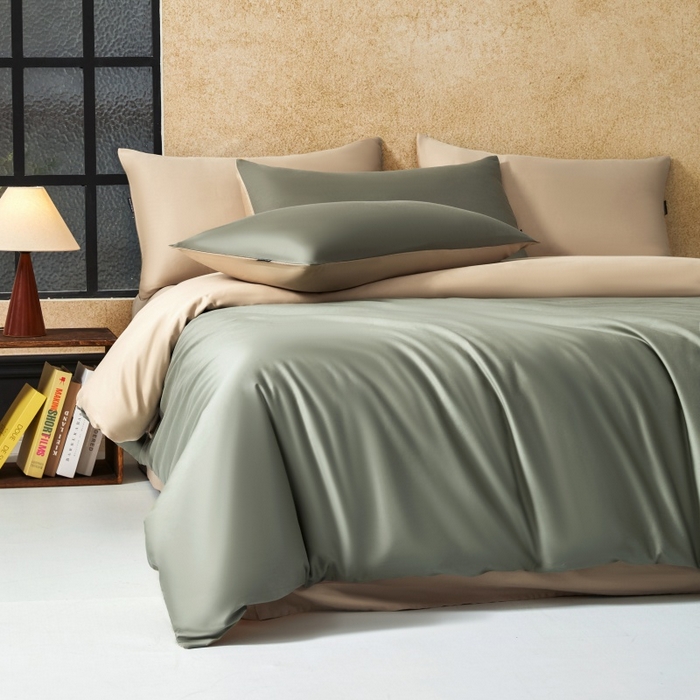 91家纺网 家纺一手货源 找家纺 秀色家纺 2025新款A类60s新疆长绒棉纯棉四件套全棉床上用品纯色床单被套被罩三件套-米朵 米朵-琉璃香槟金