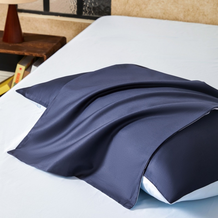 91家纺网 家纺一手货源 找家纺 秀色家纺 2025新款A类60s新疆长绒棉纯棉四件套全棉床上用品纯色床单被套被罩三件套-米朵 米朵-深空蓝+远山蓝