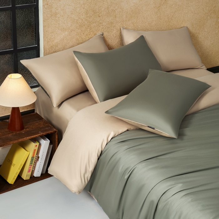 91家纺网 家纺一手货源 找家纺 秀色家纺 2025新款A类60s新疆长绒棉纯棉四件套全棉床上用品纯色床单被套被罩三件套-米朵 米朵-琉璃香槟金