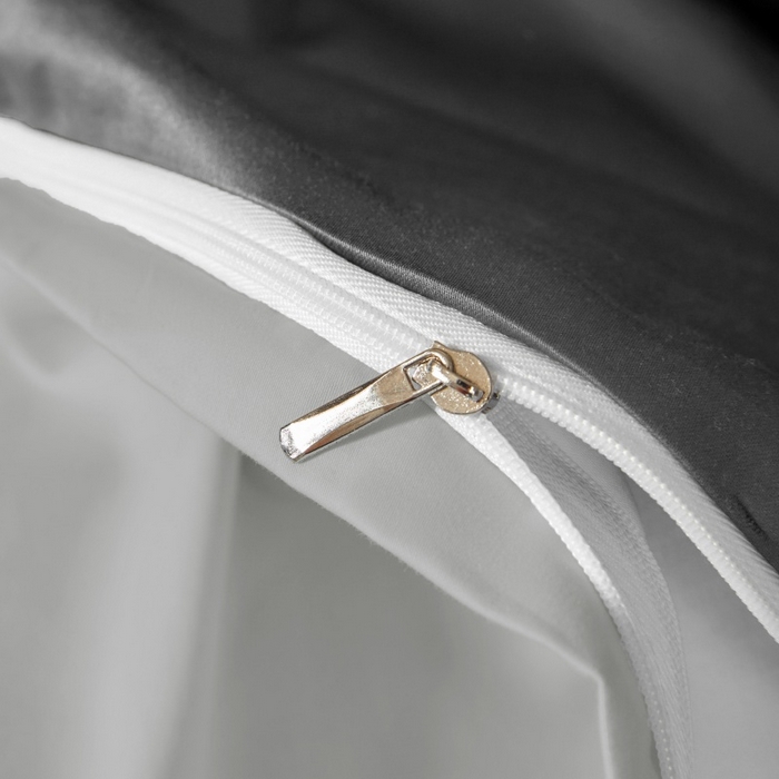 91家纺网 家纺一手货源 找家纺 秀色家纺 2025新款A类60s新疆长绒棉纯棉四件套全棉床上用品纯色床单被套被罩三件套-米朵 米朵-雅士灰+烟墨灰