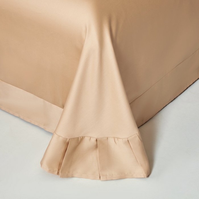 91家纺网 家纺一手货源 找家纺 秀色家纺 2025新款A类60s新疆长绒棉纯棉四件套全棉床上用品纯色床单被套被罩三件套-米朵 米朵-可口摩卡