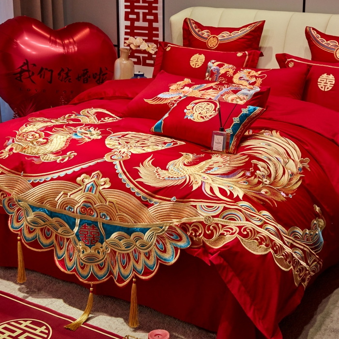 91家纺网 家纺一手货源 找家纺 （总）东方合美（原：皇家传奇） 2025新款新中式纯棉刺绣长绒棉四件套