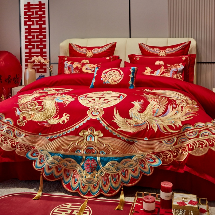 91家纺网 家纺一手货源 找家纺 （总）东方合美（原：皇家传奇） 2025新款新中式纯棉刺绣长绒棉四件套