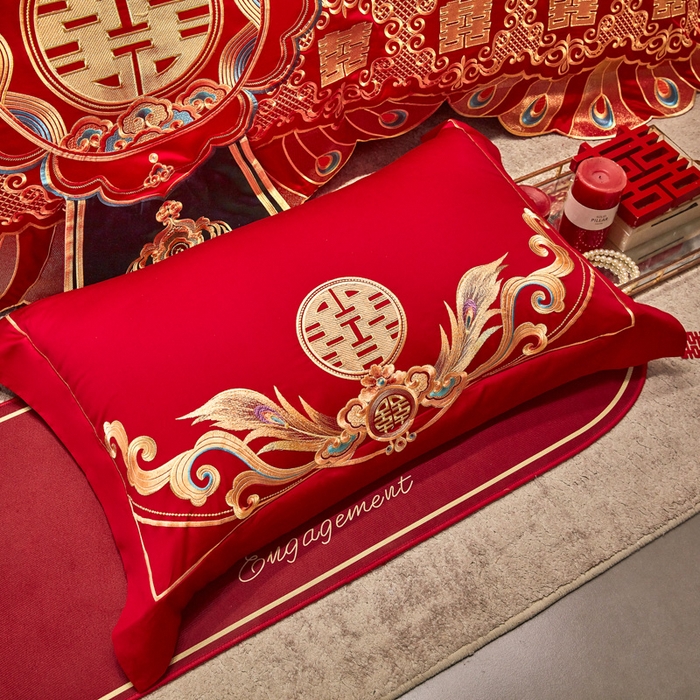 91家纺网 家纺一手货源 找家纺 东方合美（原：皇家传奇） 2025新款新中式纯棉刺绣长绒棉四件套 龙章凤姿