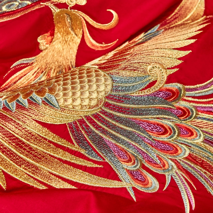 91家纺网 家纺一手货源 找家纺 东方合美（原：皇家传奇） 2025新款新中式纯棉刺绣长绒棉四件套 龙凤喜韵