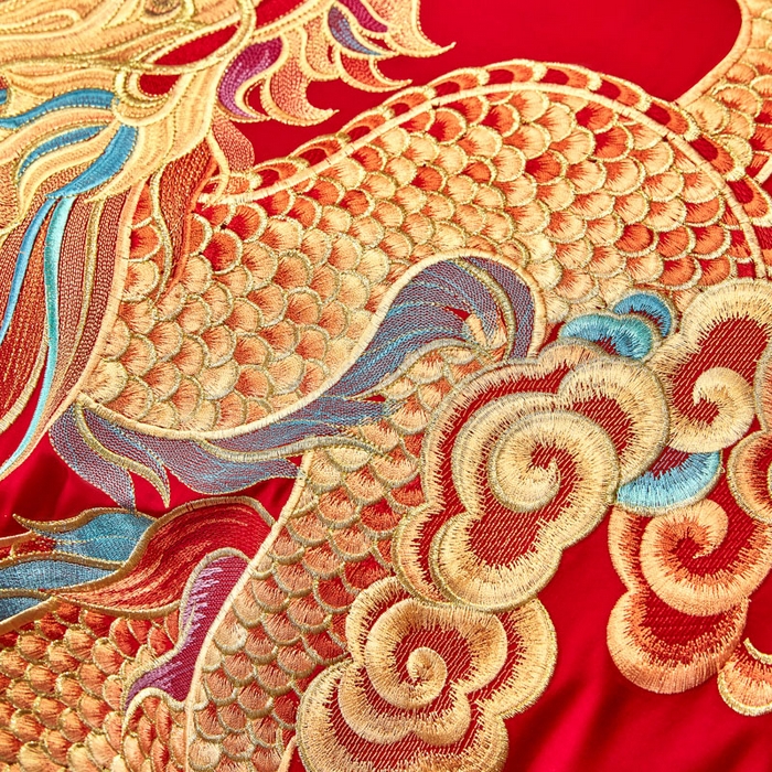 91家纺网 家纺一手货源 找家纺 东方合美（原：皇家传奇） 2025新款新中式纯棉刺绣长绒棉四件套 龙章凤姿